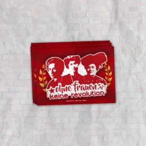 Aufkleber: Ohne Frauen keine Revolution! Luxemburg, Kollontai, Zetkin